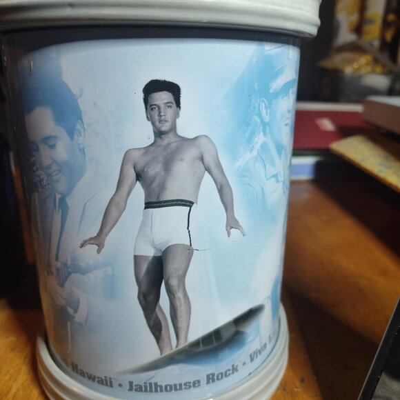 Elvis Presley Ceramic & Metal Cookie Jar Film Reel His Famous Movies 2001 - Picture 6 of 8